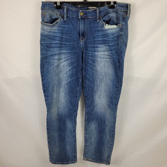 Levi Strauss Signature Jeans Distressed Pants Mid-Rise Slim Cuffed Mens W34/L28 - Picture 1 of 3